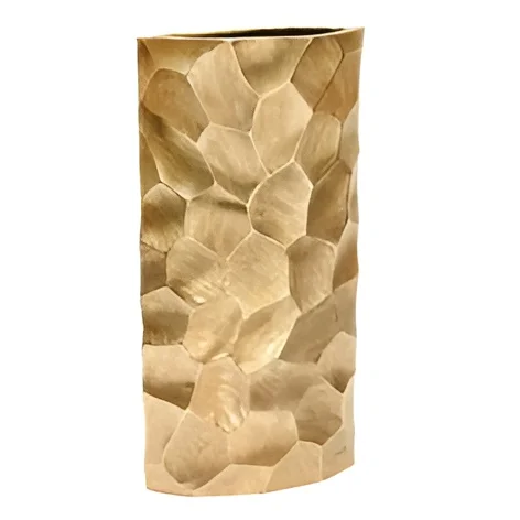 Modern Extra Large Hammered Metal Table Vase Gold Finish for Home Decor Floor Decorative Flower Pot Unique Design Modern Design