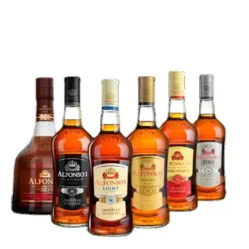 Aged 18 Months Light Amber Coloured 36% Top Selected Spirits Distilled Wine Spirits Bottle Alfonso I Brandy