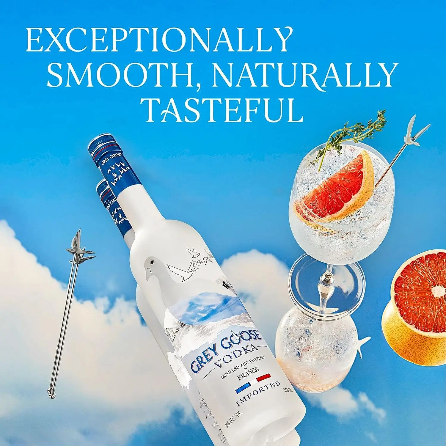 Водка оптом ФРАНЦУЗСКАЯ ВОДКА премиум-класса GREY GOOSE изготовлена из лучших французских сортов пшеницы и натуральных родниковой воды 40% около