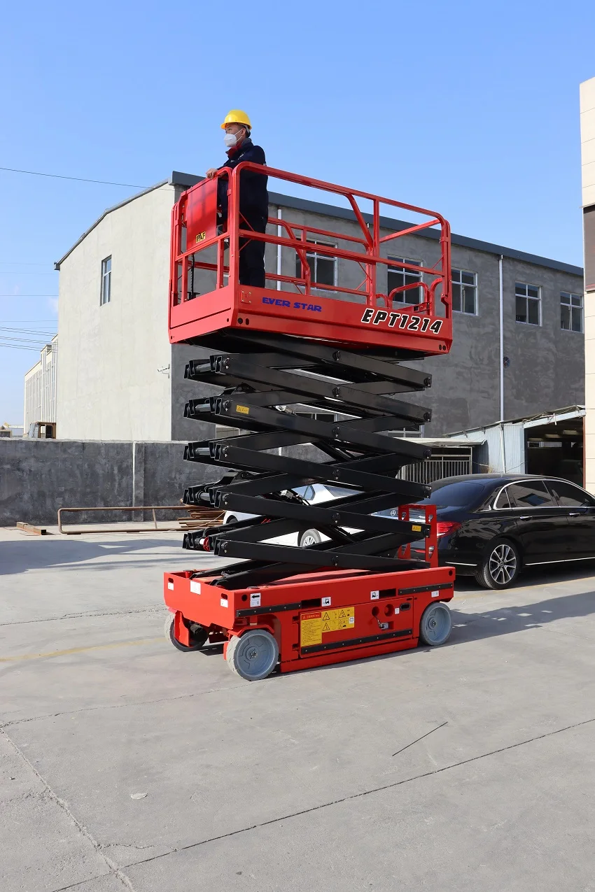 Everstar Four Wheeled Self Propelled Automatic Walking Tracked Scissor Man Lift Aerial Work Platform scissors lift