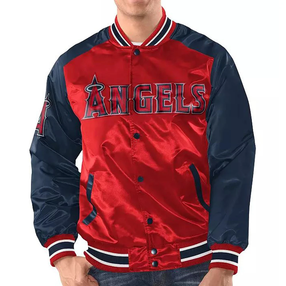 Boys Custom Embroidered Satin Red Varsity Jacket Manufacturer American College Winter Breathable High Street Satin Jackets