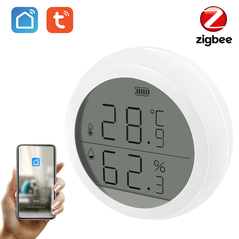 HIMOJO Brand New Tuya Smart Home LCD Display Wifi Thermometer Hygrometer Wireless Smart Temperature Humidity Sensor