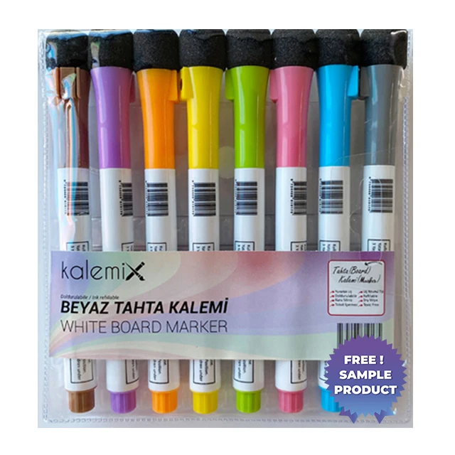 Kalemix Whiteboard Pens Easy Erasing Fine-tipped Long Lifespan Customizable Design magnetic  Eraser