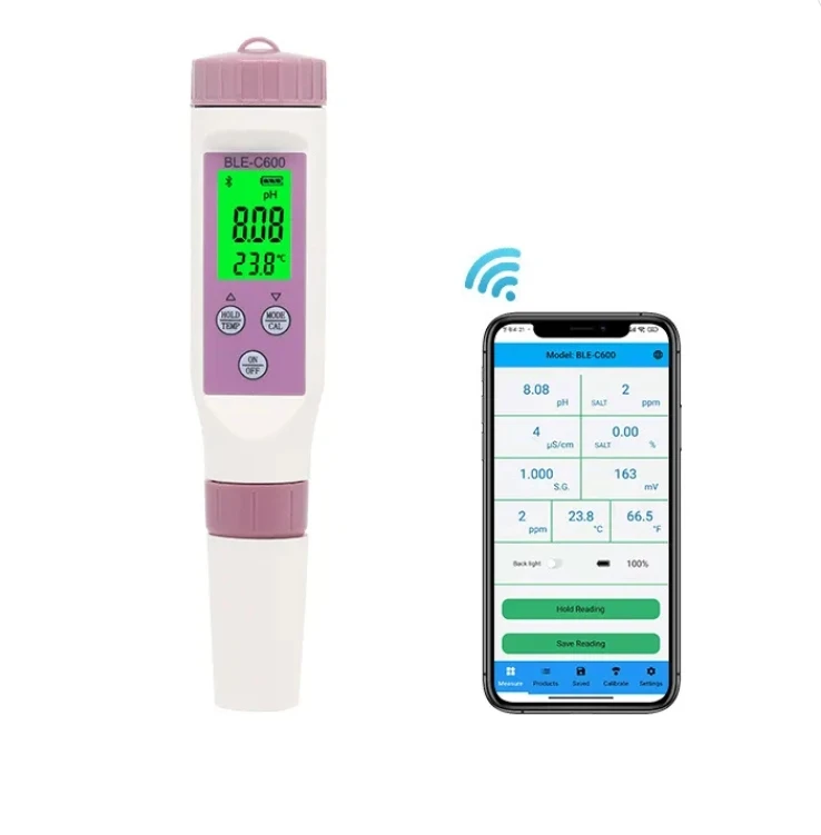 BLE C-600 seven-in-one water quality pen salinity meter PH/TDS/EC/ORP/SG hydrometer PH meter