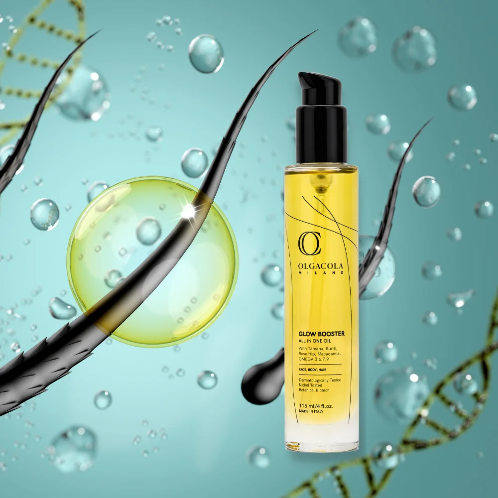 Best Italian Quality Glow Booster Oil Multi Active All in one Face Body Hair Vegan Organic Tamanu Buriti Oil Omega 3,9