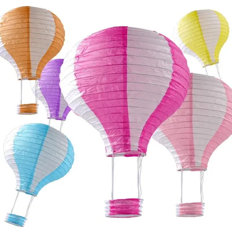 Wholesale Hot Air Balloon Rainbow Paper Lanterns Wedding Birthday Engagement Christmas Party Decoration