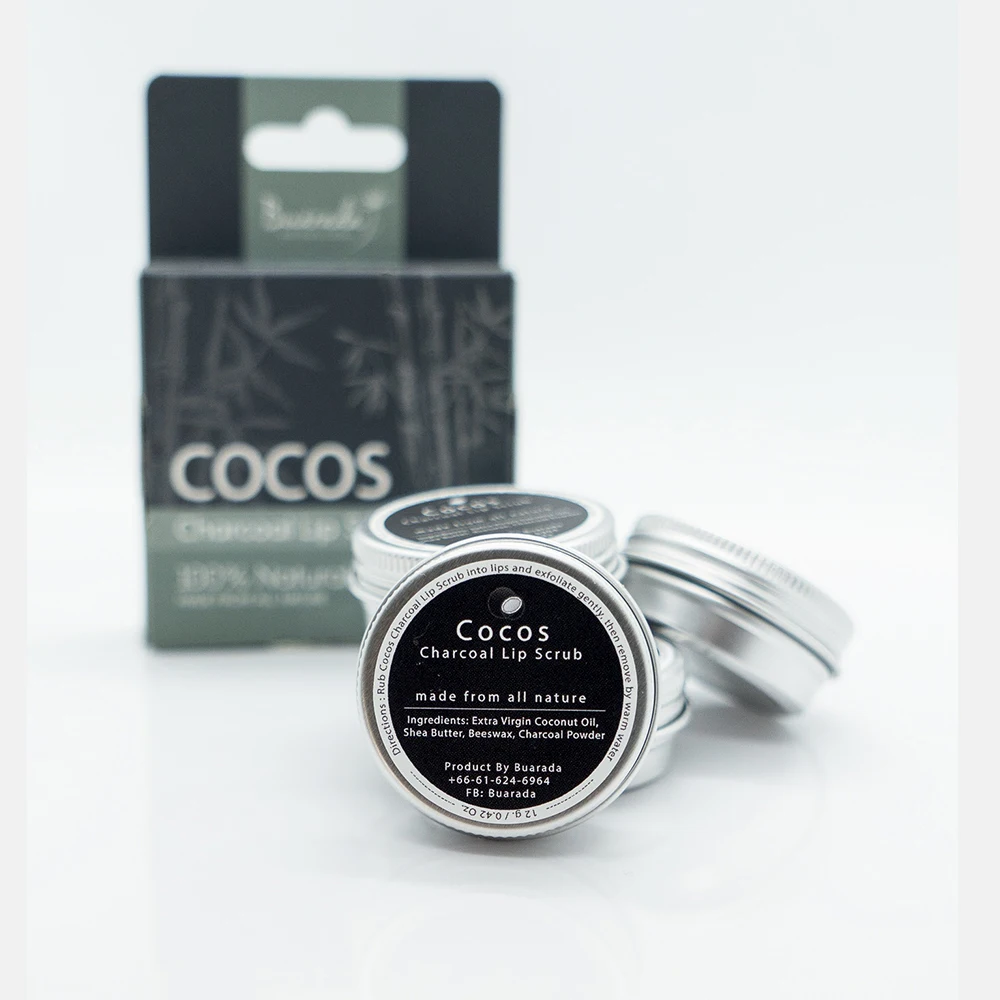 COCOS Charcoal Lip Scrub Thai Lips Care Thai Premium Quality Handcrafted