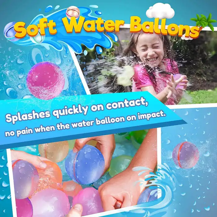 Magnetic Water Balloon Magic Quick Fill Water Splash Ball Toys Self-sealing Reusable Water Bomb