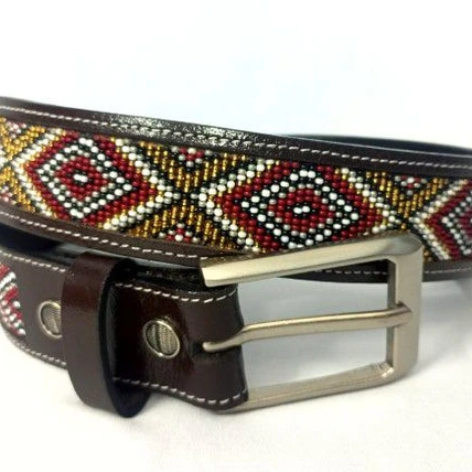 Best Quality Custom Made Genuine Western Leather Beaded Belt With Stud Design Manufacturer Exporter From India man and woman