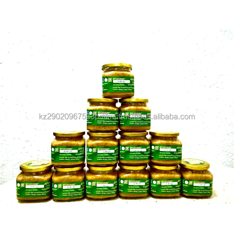 Honey with nut kernels 100% organic with nuts raisins and dried apricot good quality reliable supplier natural dessert honey