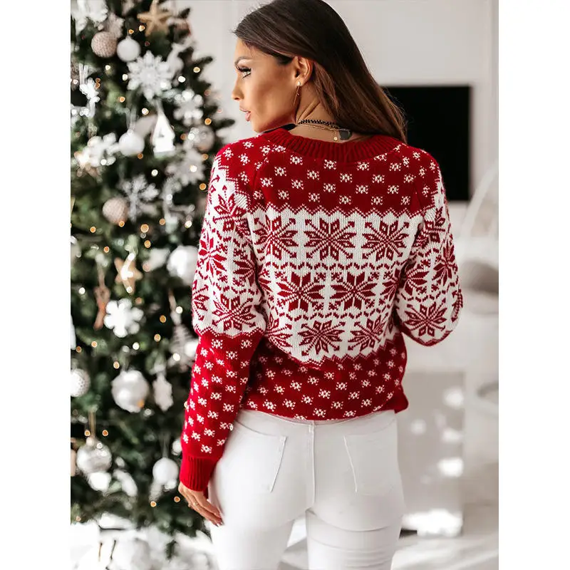 hot selling knitting winter sweater women snowman christmas sweater christmas tree sweater women 2023