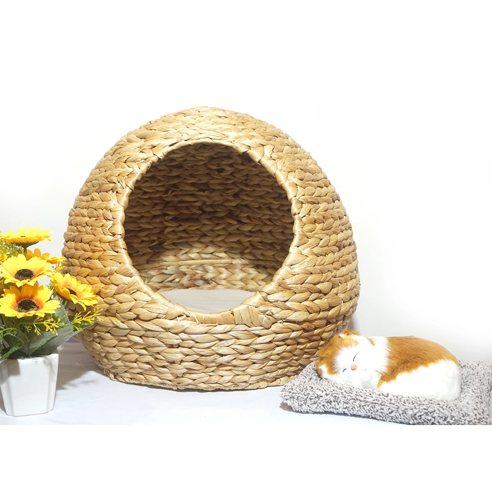 Wholesale High Quality Eco Friendly Warm Comfortable House Modern Cat Furniture Raised Hanging Rattan Cat Pet Bed From Vietnam