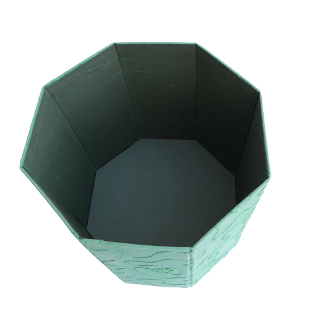 Handmade Decorative Beautiful Green Color Handmade Cotton Paper Embroidery Waste Bin study Room Dustbin Sustbin