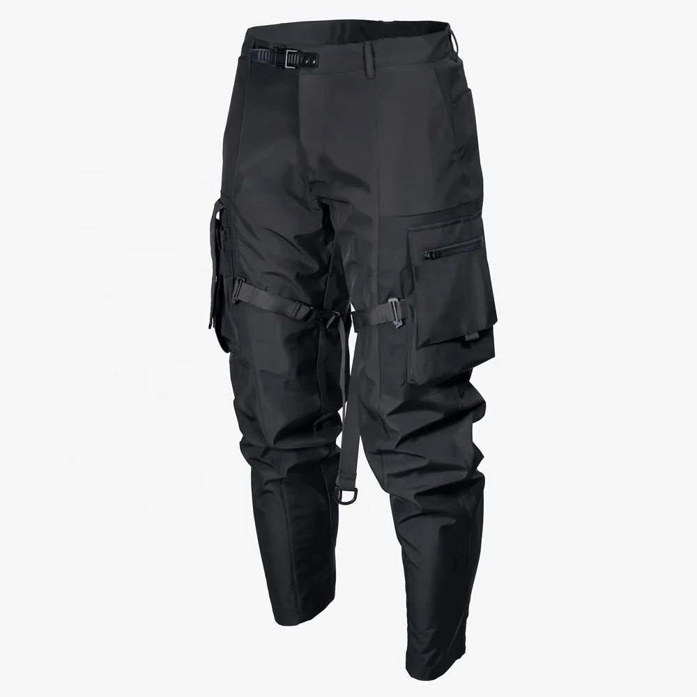 High Quality Custom Wide Leg Cargo Pants Windbreaker Tech Pants Baggy Nylon Cargo Pants Men