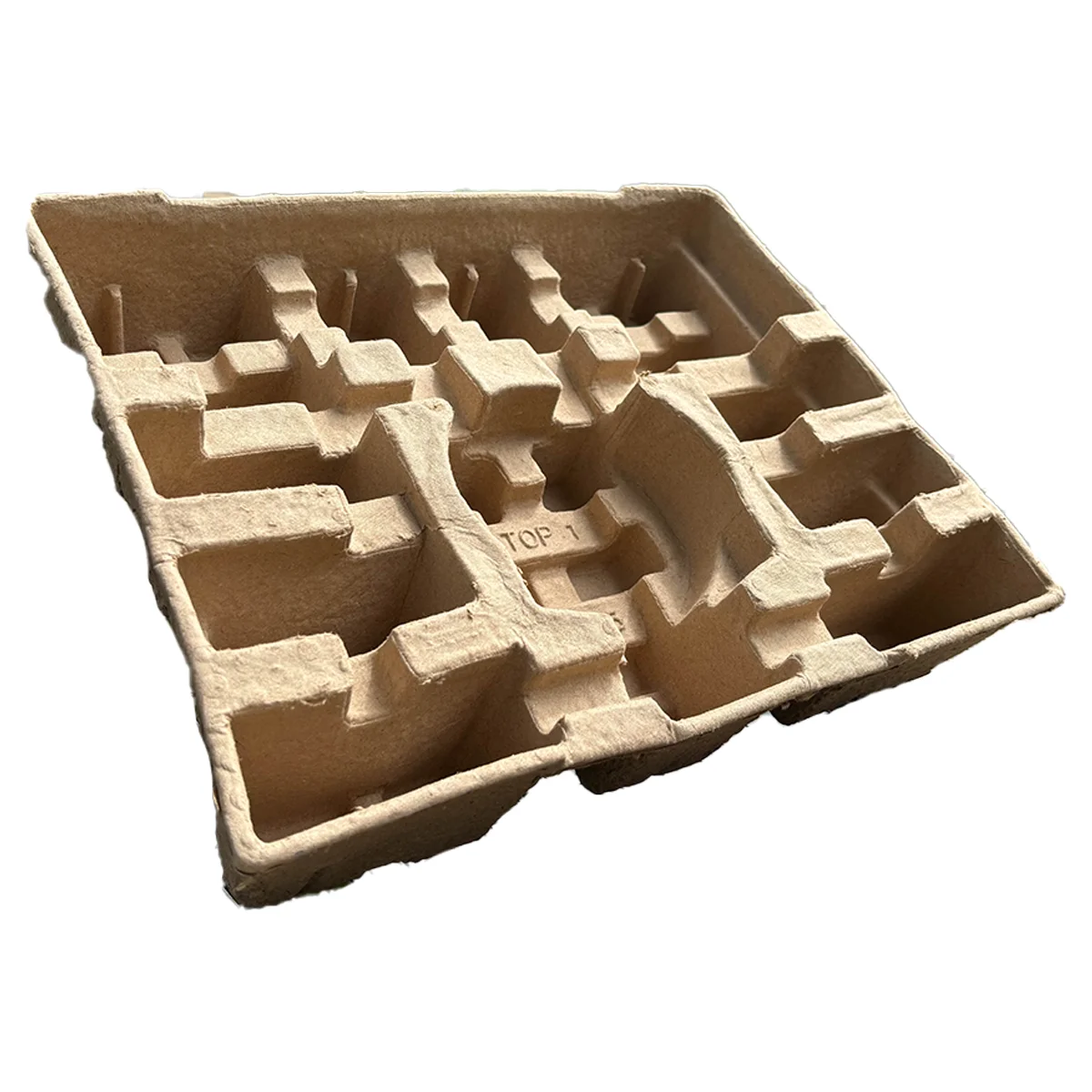 Custom Eco-Friendly Dry Goods Packaging Dry Pressed Paper Insert Molded Pulp Tray Recycled Chemical Pulping Type Tray Protection