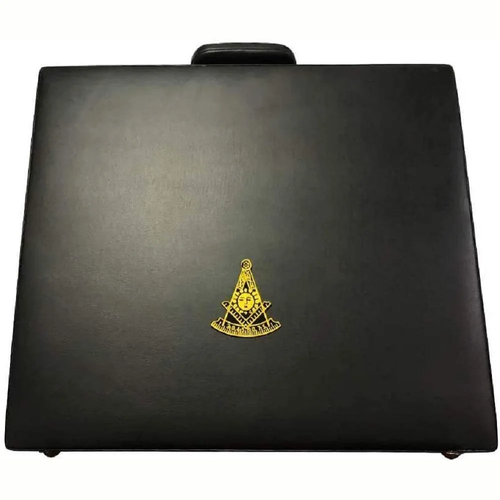 Hot selling new design Masonic regalia soft leather case with square and compass center Briefcase