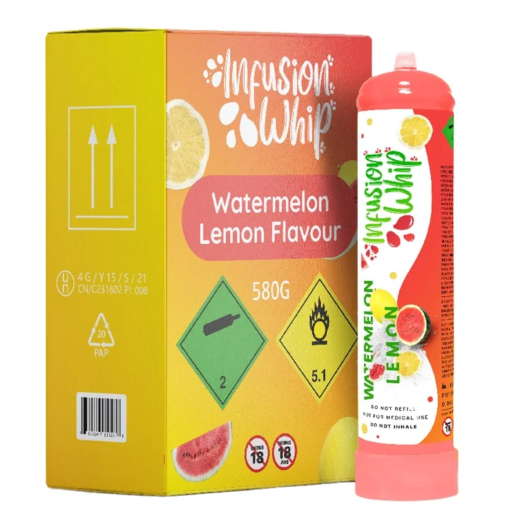 Highest Quality Wholesale Supply InfusionWhip Watermelon Lemon Flavor Cream Charger Cylinder at Low Price