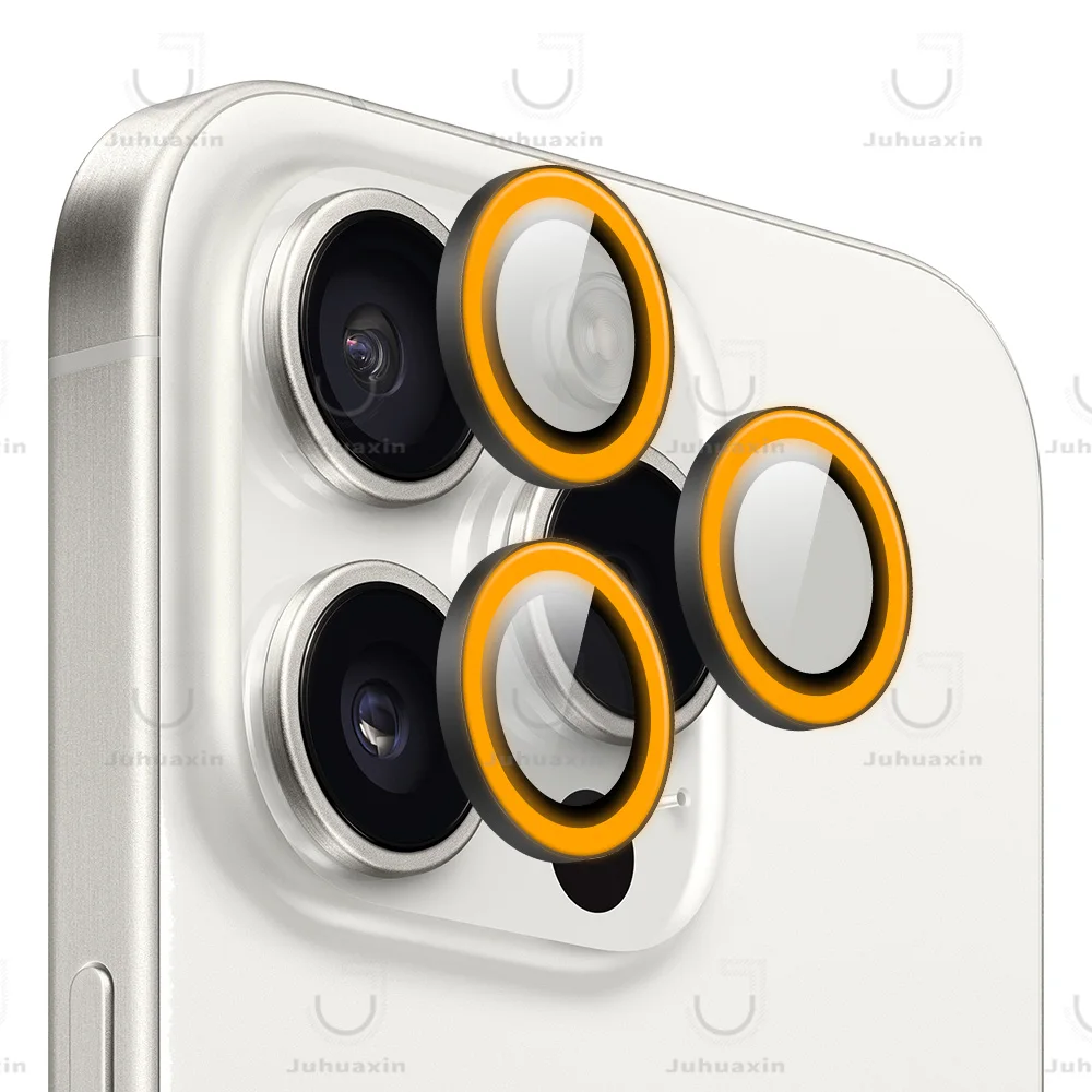 Светящиеся флуоресцентные линзы для камеры Juhuaxin 9H iPhone 16 pro max 15 14 13