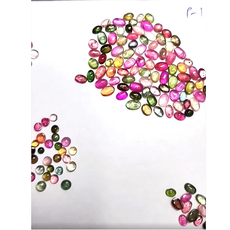980 Pcs of Natural Multi tourmaline 4x3mm 6x4mm 7x5mm 8x6mm 9x7mm Oval 3mm 4mm 5mm 6mm Cabochon 652 cts lot Iroc Sales US$304