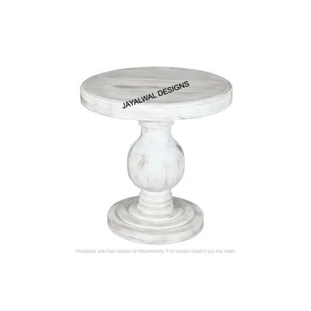 Unique Designers Fine Quality Indian Furniture By Famous Manufacturer White Washed Wooden Coffee Table