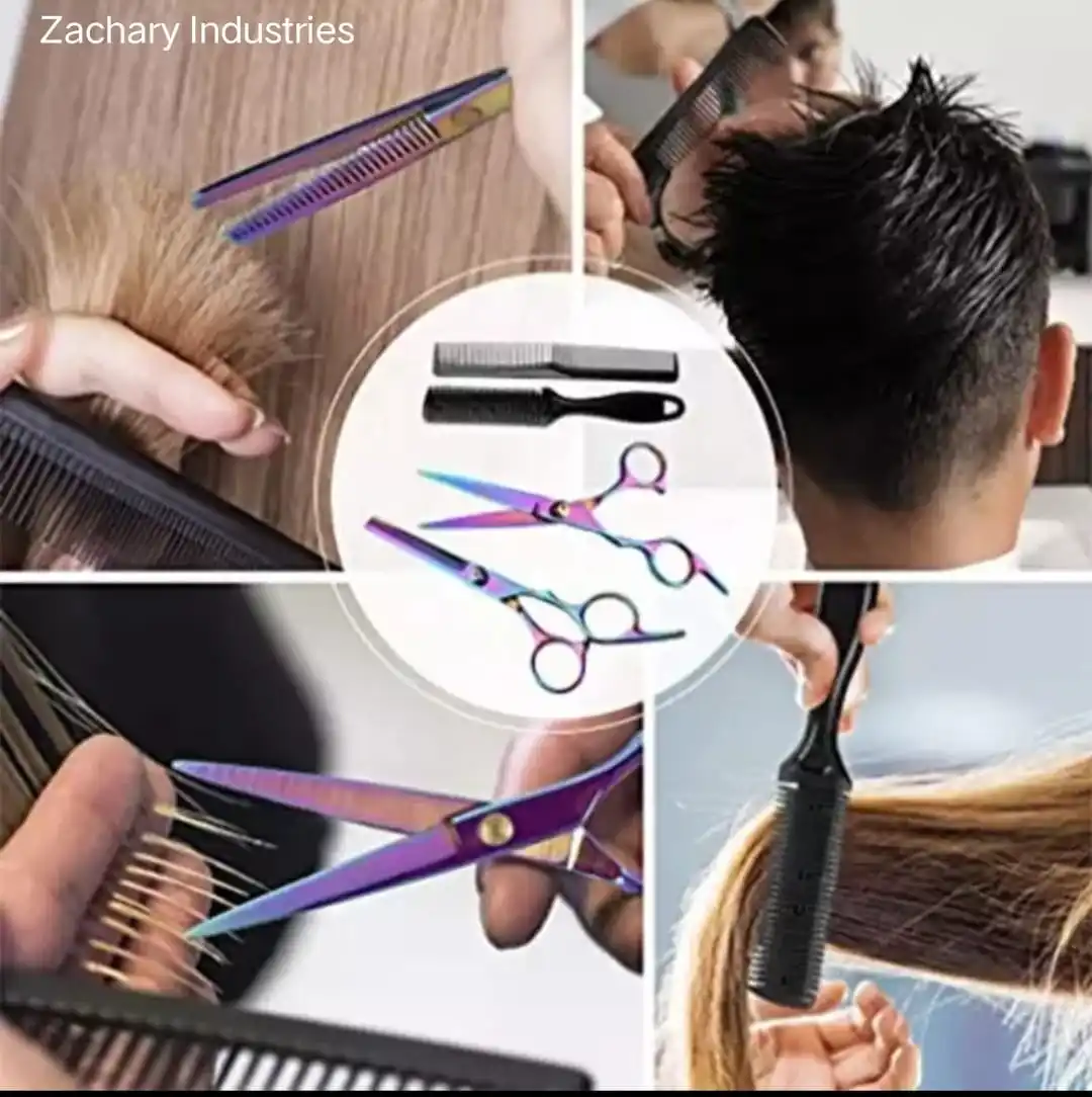 10 Pieces Hair Scissors Kit For Man Good Quality Hair Scissors 10Pieces Set By Zachary Industries
