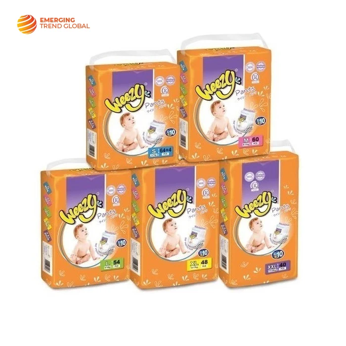 Good Quality Hot Selling 3-25KG Weezy Disposable Baby Diaper Pants With Soft Fluff Pulp Material Breathable Diapers For Baby Use