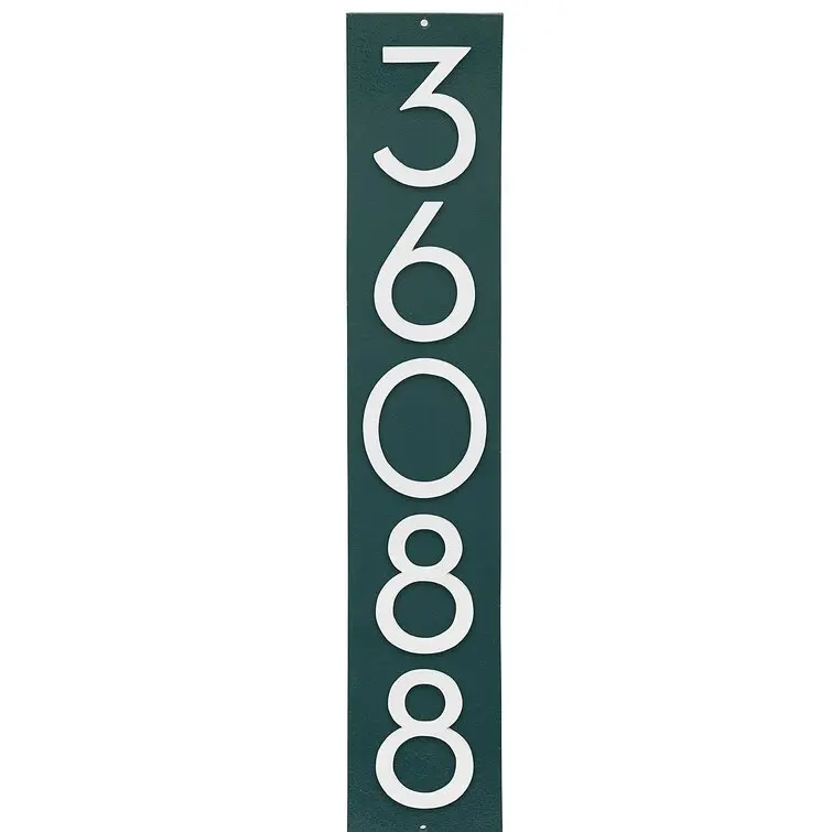 Floating 1Line Vertical House Number Plaque Sign Solid Cast Aluminum Numbers On A Solid Aluminum Backplate Modern Style Custom