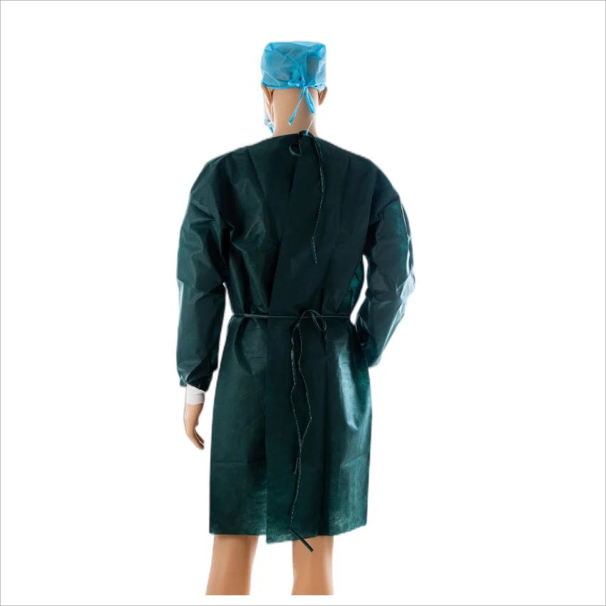 wholesale dark green surgical hospital gown Quick dry breathable clothing hospital gown with long sleeves customized OEM