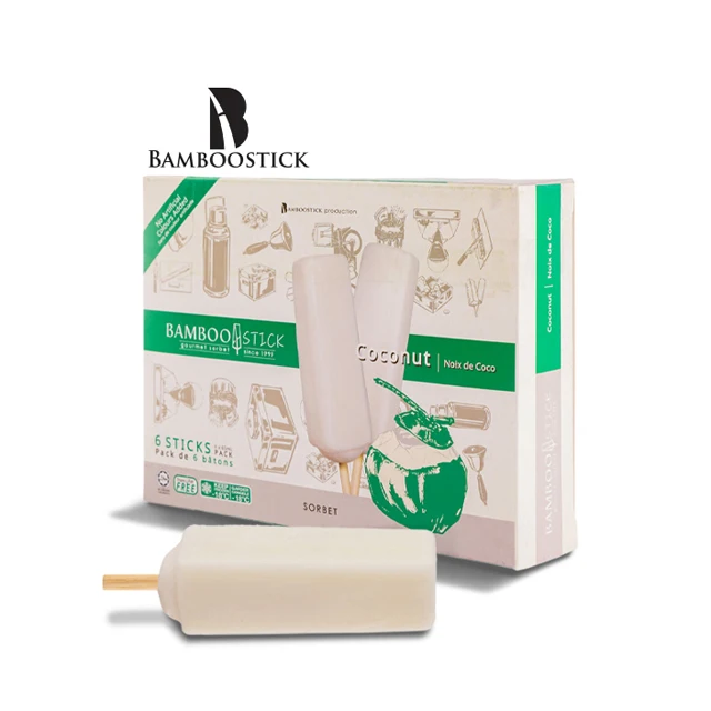Hot Selling Halal certified coconut icecream flavour Bamboostick Ice Cream Potong Traditional Dessert Series made by real fruit