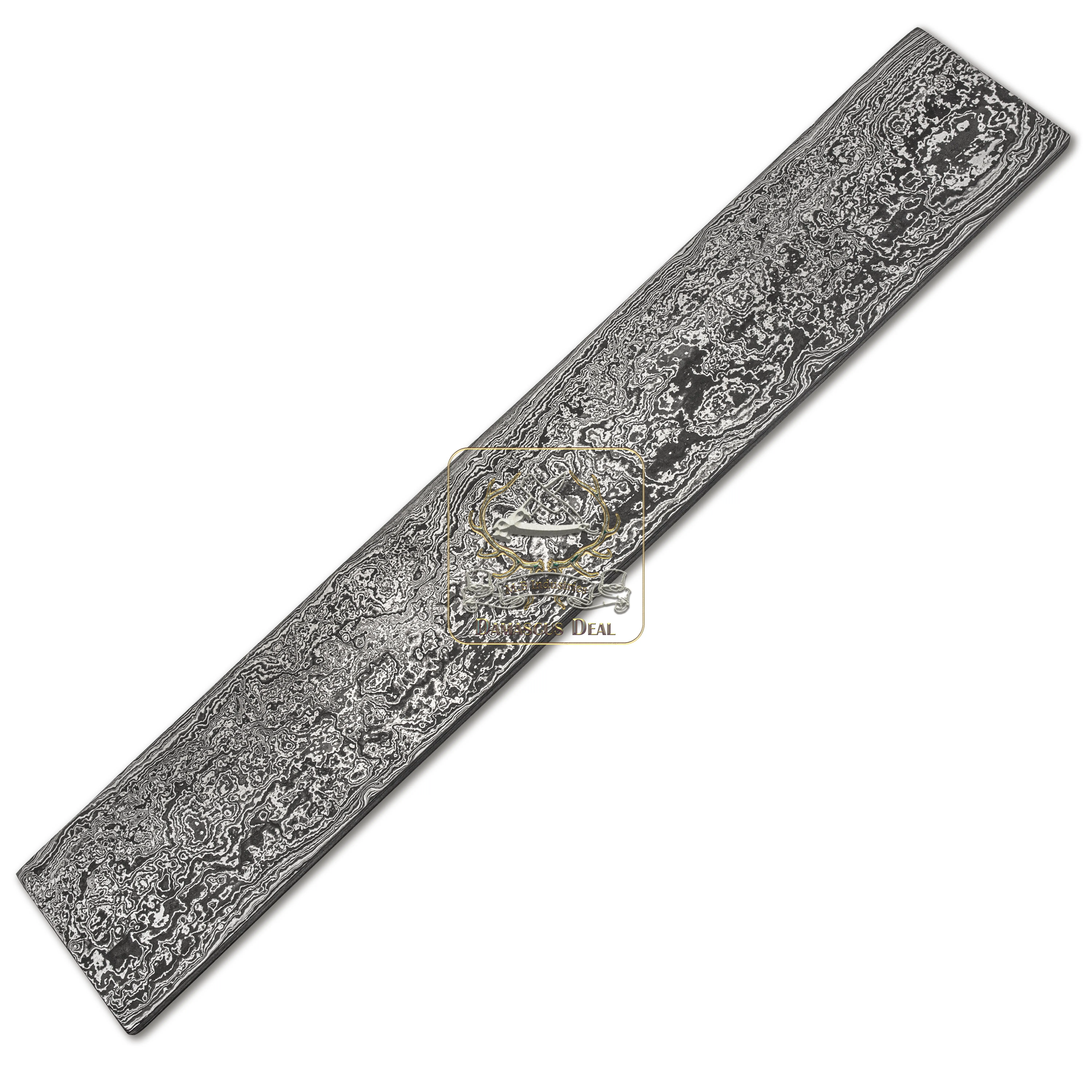 Damascus Steel Billet Random Pattern DD-Random-505 for Knife Making Hand Forged Carbon Steel Hardness 58-62 HRC Billet
