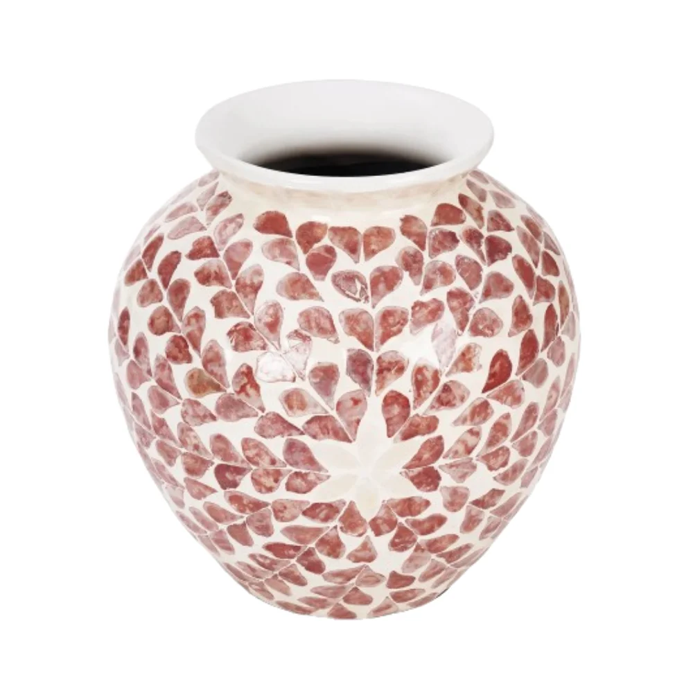 Best selling eye-catching luxury handmade vases for living room mother of pearl ceramic vase flower vase home decor from Vietnam