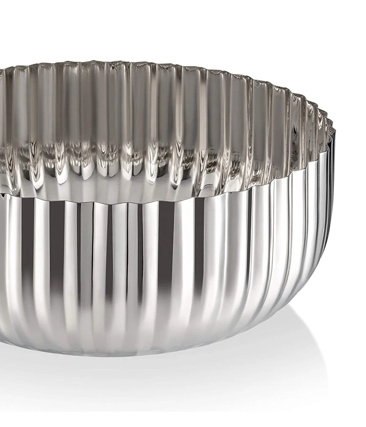 Сервировочная чаша серебристого цвета с волнистыми краями декоративная дизайнерская кухонная посуда Высококачественная из чистой нержавеющей стали для сервировки фруктов