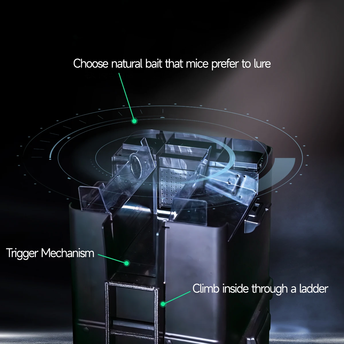 Biofuture Mordent Rat Zapper Black Rat Bait Station Box LED Display Battery Power