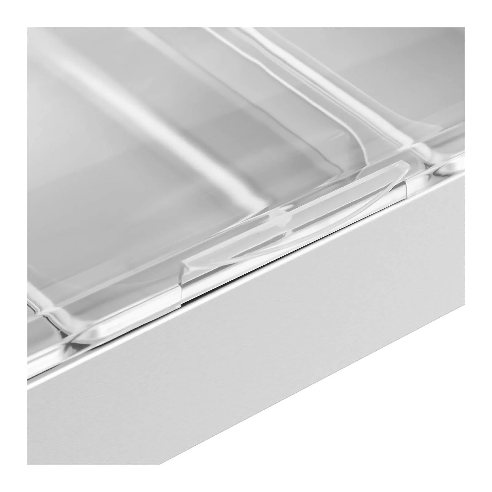 2022 New Design Party Restaurant Full Size SS 1/3 Gn Pan Food Stand Buffet Display Case With PC Roll Top Cover