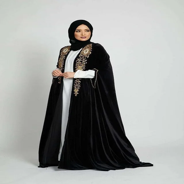 New Dubai Travel Misty Purple Hand Sewn Drill Dress Abaya Muslim Wedding Dress 2022 Moroccan Kaftan Wholesale