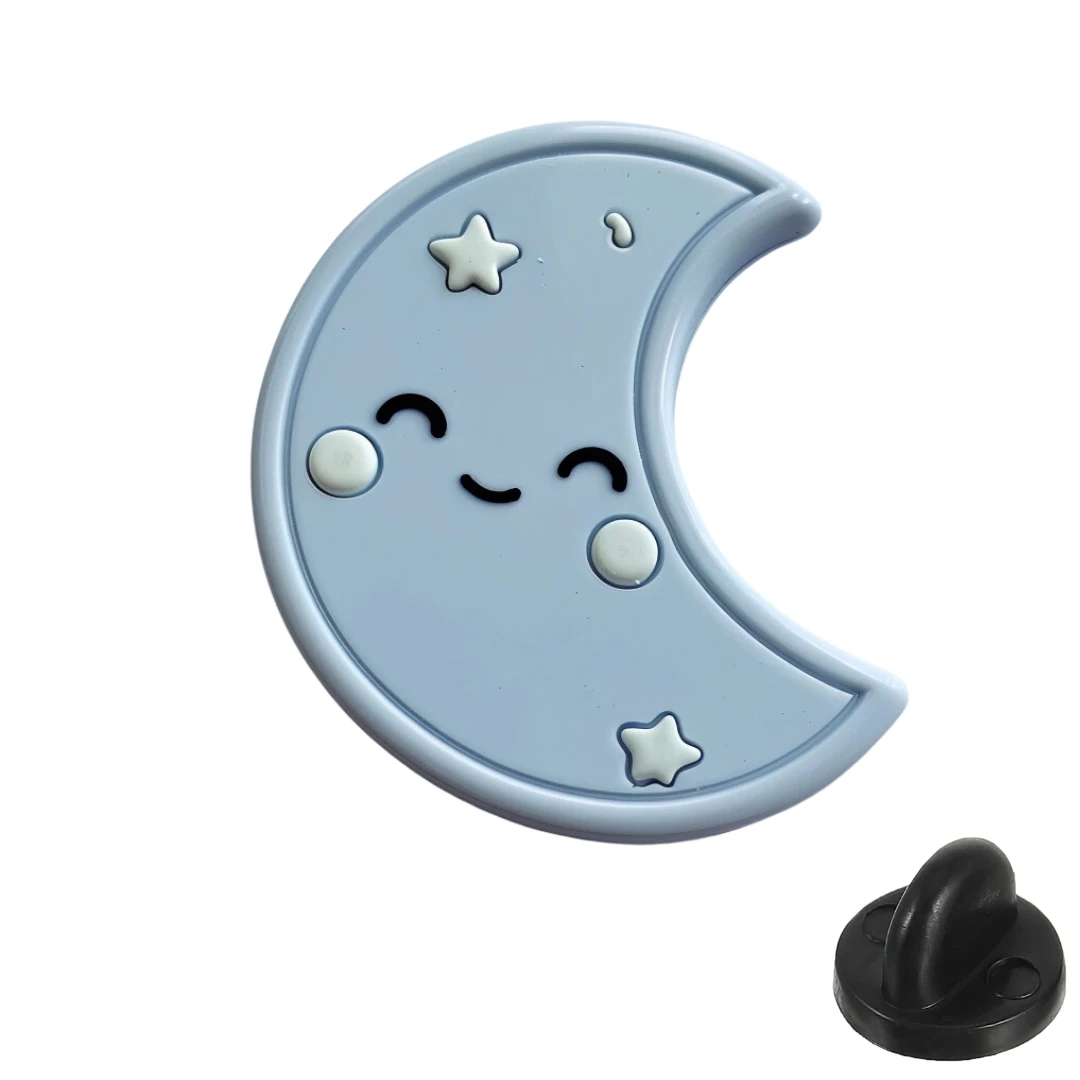 Cartoon Rubber PVC Lapel Pin With Safety Pin For Kid