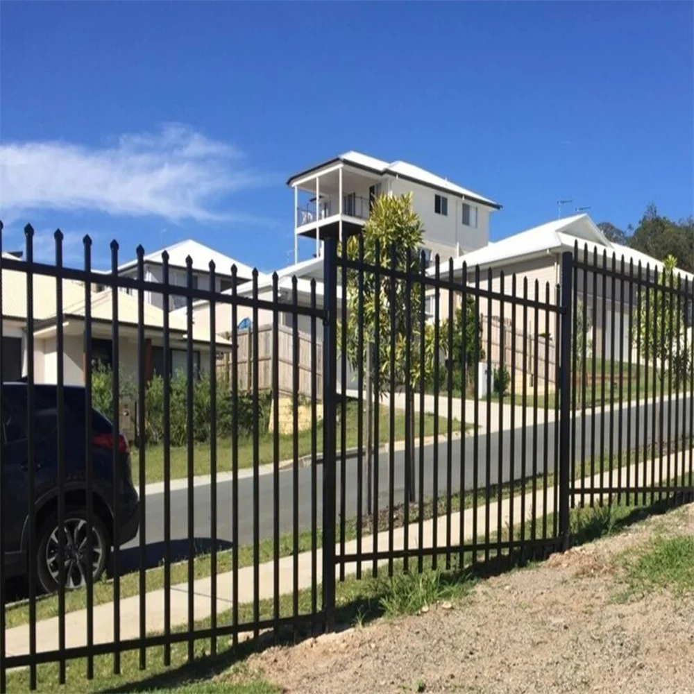 wholesale Modern Galvanized Steel Grills Fence Custom European Wrought Iron Fencing