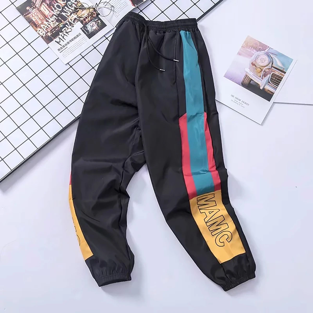 Factory Manufacturer Custom Cuffed Sweatpants Men Nylon Cargo Windbreaker Track Pants