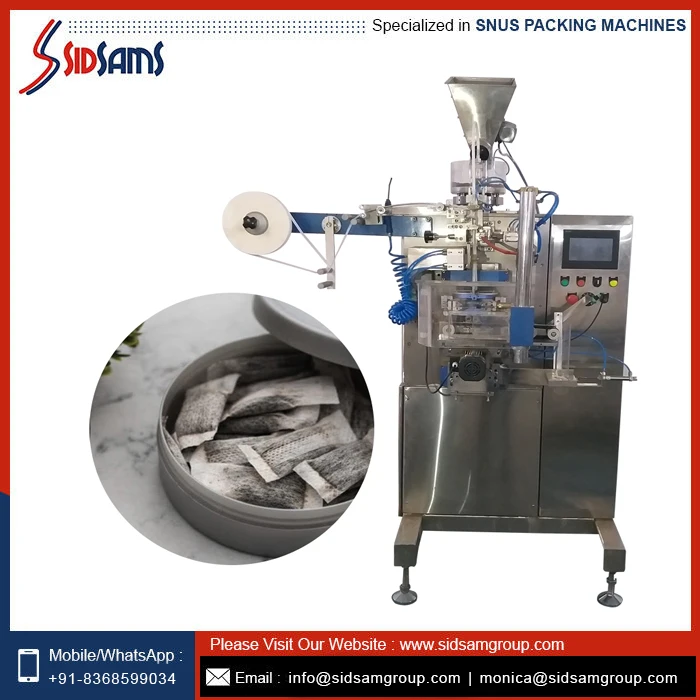 Highly Automatic Dry Snus Packing Machine Indian Manufacturer Supplier