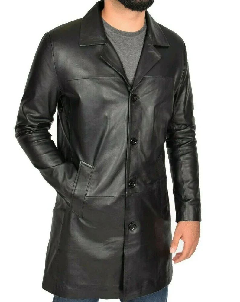 2022/2023 Pakistan leather Coat for men Real Leather Custom Coat with Long Winter Warm Coat Manufactured By Hasnain Products