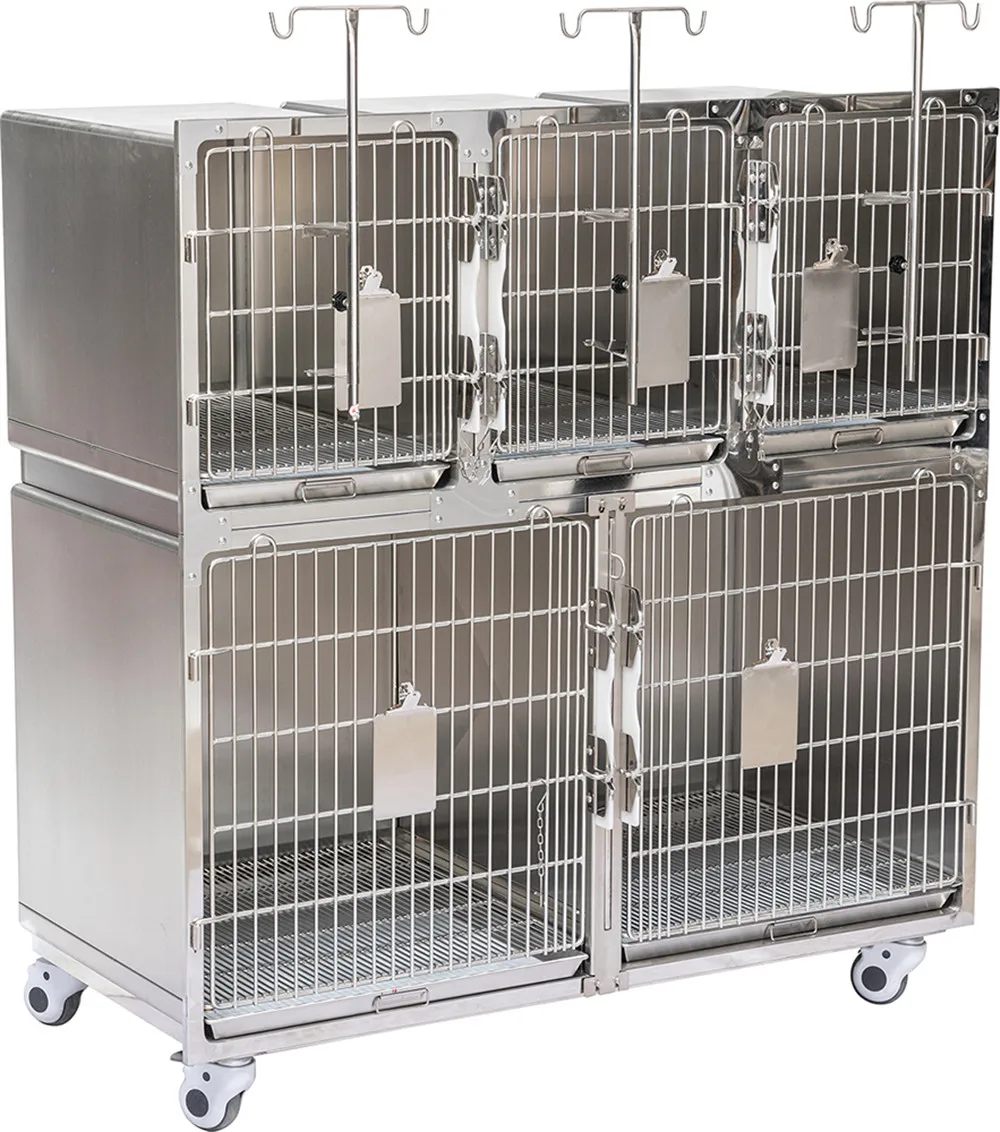 Five Door Stainless Steel 304 Hospital Pet Cage Pet House Veterinary Clinic