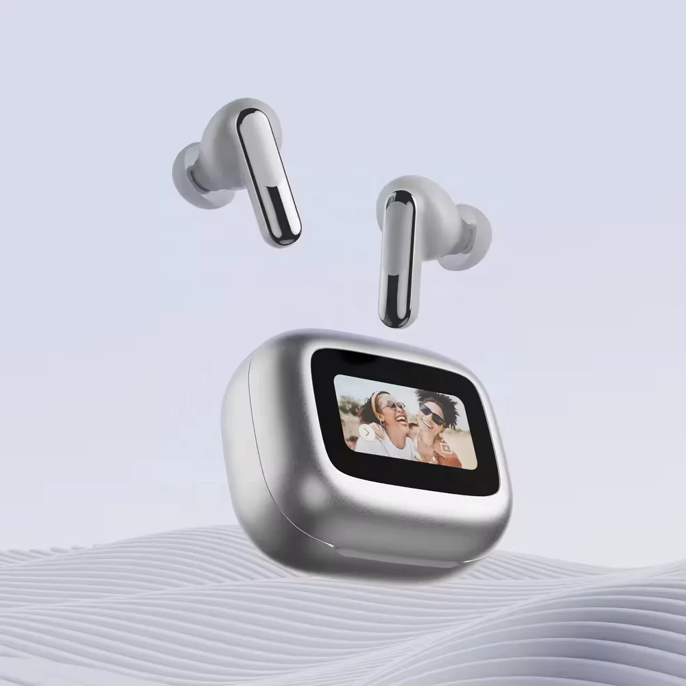 ANC Earphones V5.4 True Wireless Stereo Earphones Headphones In-Ear TWS Wireless LCD Touch Screen factory Earbuds Headset