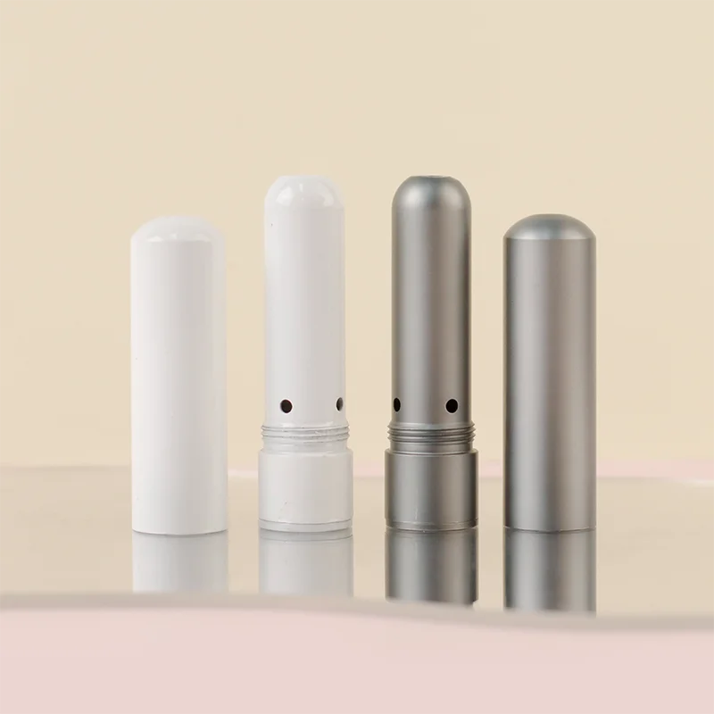 2023 hot selling blue pink gray aluminium inhaler bottle purple nasal inhaler essential oils aromatherapy oil diffuser