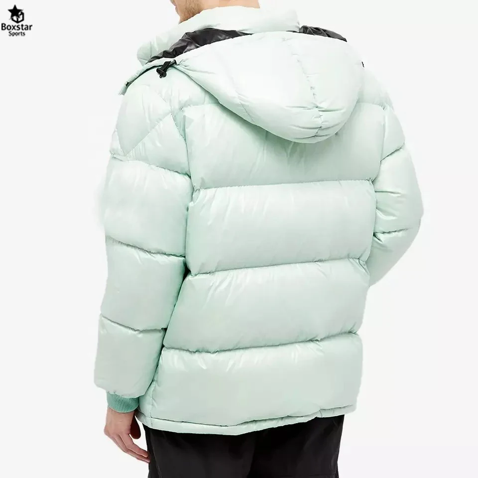 Hot Selling Custom Winter Warm Bubble Puff Jacket Jacquard Zip Funnel Neck Men Puffer Jacket Down jacket