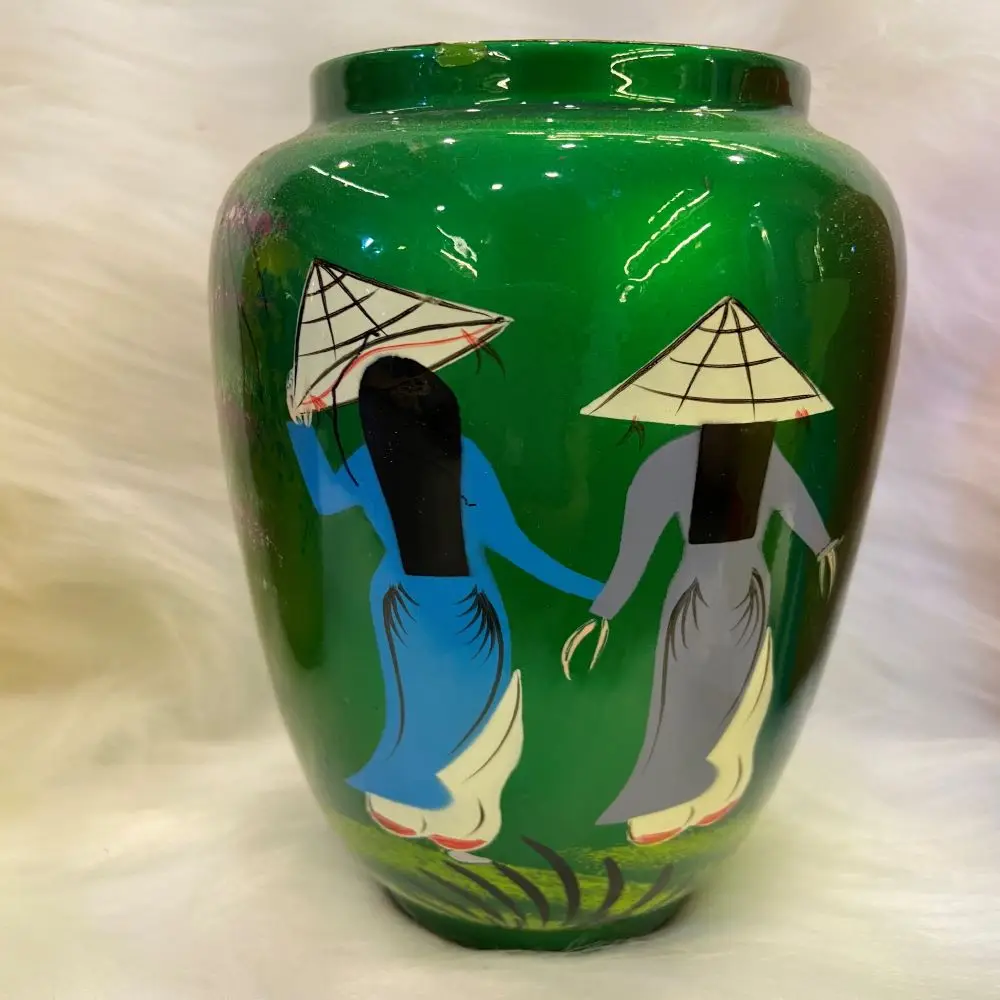 Home Decoration High quality eco friendly Handmade Round Lacquered Vase For Displaying Dry Flowers or Decorative