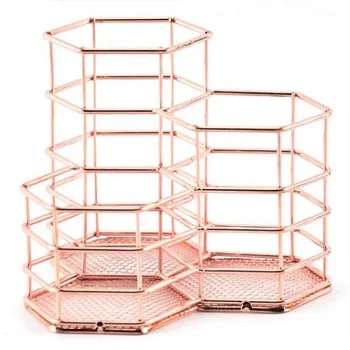 Pen holder for desk clip holder round table metal wire mesh pencil cup pen holder office supplies