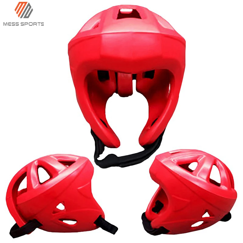 New Simple Design Solid Color red Leather Head Guard PU / Pvc Safety Helmet Head Guard Protective