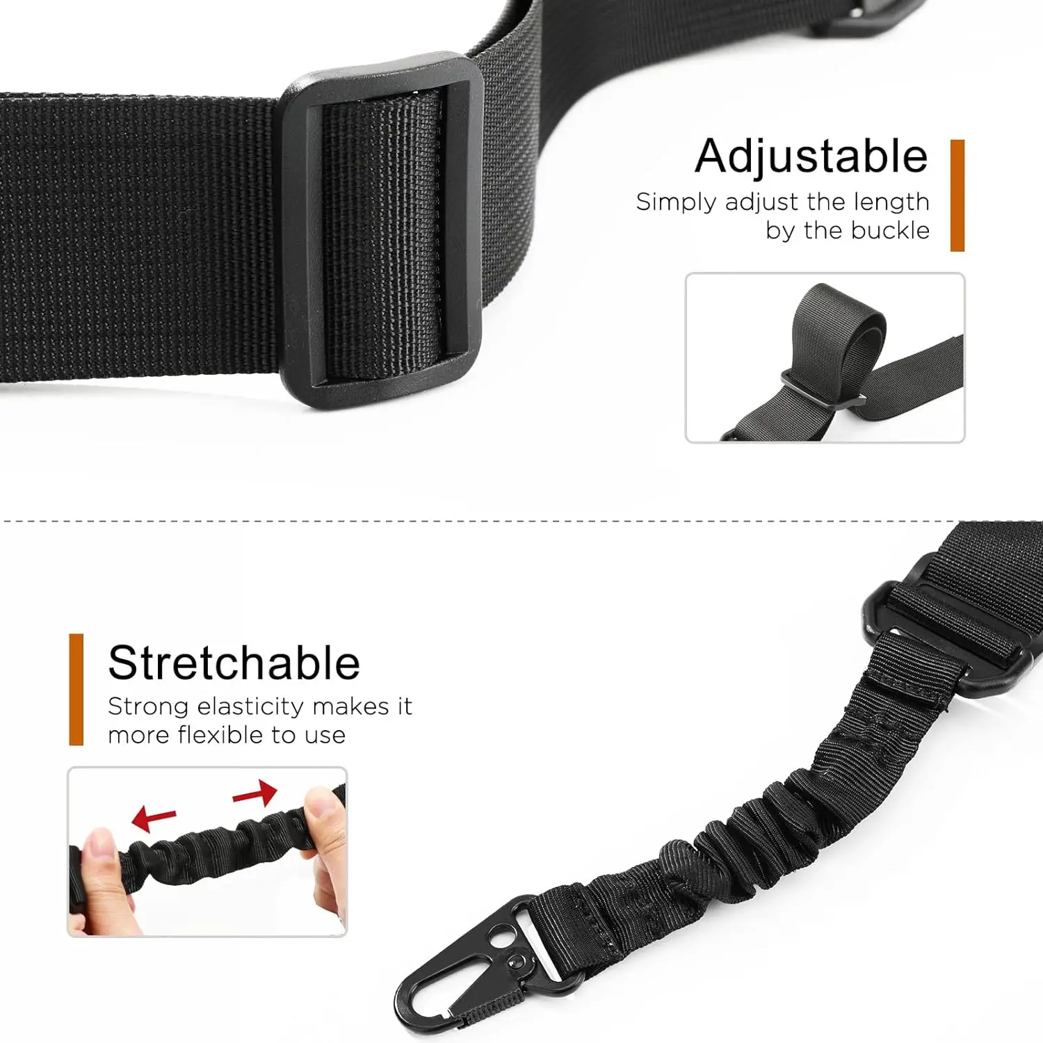 Two Points Sling Tactical Gun Sling with Length Adjuster 2 Point Sling for Outdoor Accessories