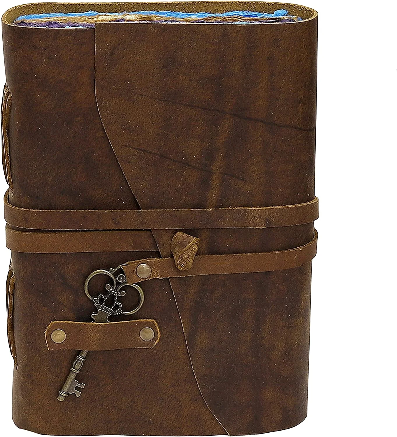Genuine vintage Leather Journal multiple colour vintage Deckle Edge blank cotton Paper Notebook sketch book travellers journals