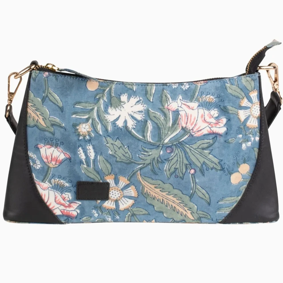 Floral Fantasy Blockprinted Shoulder Bag Premium Luxury Shoulder Bags From Indian Manufacturer Made in India Mini Bag